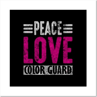 Color Guard Peace Love Color Guard Grunge Posters and Art